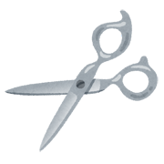 はさみのイラスト,福山市,新市町,理容店,白髪ぼかし,育毛,サニー理容院